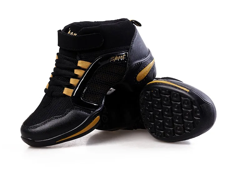 

Jazz Shoes Hight-top Extra High Square Men And Women Air Cushion Dance Shoes Mesh Modern Dance Shoes Canvas Black And White with