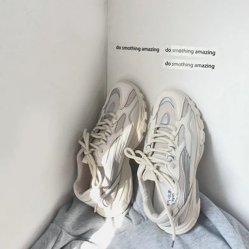

2019 Autumn port wind sports shoes wild mesh casual running shoes fashion shallow mouth flat white sports shoes ZQ-127