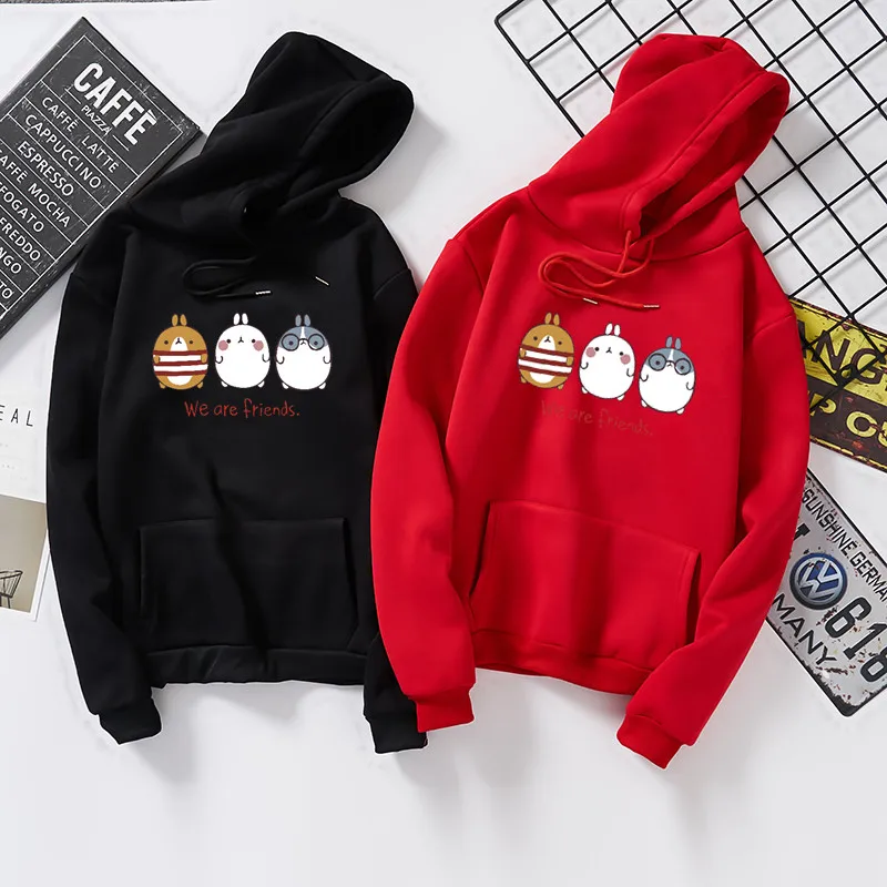 Зимняя толстовка с капюшоном в стиле Kpop We Are Friends, женские свитшоты, Harajuku Sudaderas, зимние свитшоты, Женская толстовка с капюшоном, одежда