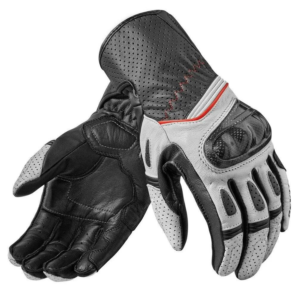 

2019 Revit Motorcycle Leather Riding Racing Gloves Carbon Fiber Off-road Anti-drop Motos Road Short Gloves Men Breathable