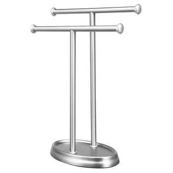 

2 Tiers Stainless Steel Towel Racks Bar Freestanding Towel Holder Bathroom Drying Rack Hanger Storage Shelf Bathroom Organizer