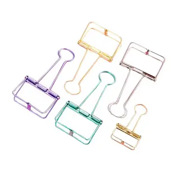 

Simple Metal Hollow Long Tail Clip Creative Stationery Handbook Cute Color Office Paper Dovetail Clip Test Paper Clip