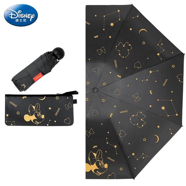 Disney Aranyos, Teljesen Automatikus Esernyő Gyerekek Mickey Rain Nőknek Összecsukható Ajándék Parasol Utazási Sky Star Print