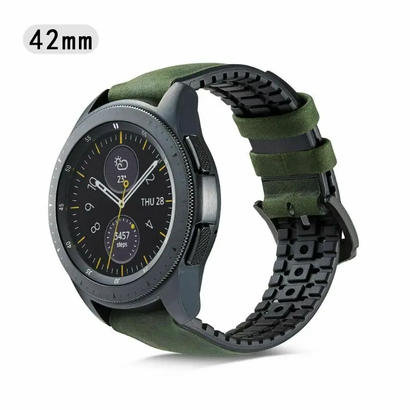 Silicone Leather Watch Strap Quick Release Wristband Bracelet Replacement for Samsung Galaxy Watch 46mm/42mm for Samsung S3 Smar