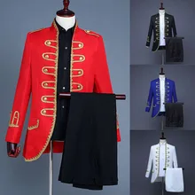 Мужские европейские стиль, придворные костюмы, военная форма, вечерние спортивная куртка, костюм с капюшоном и длинными рукавами