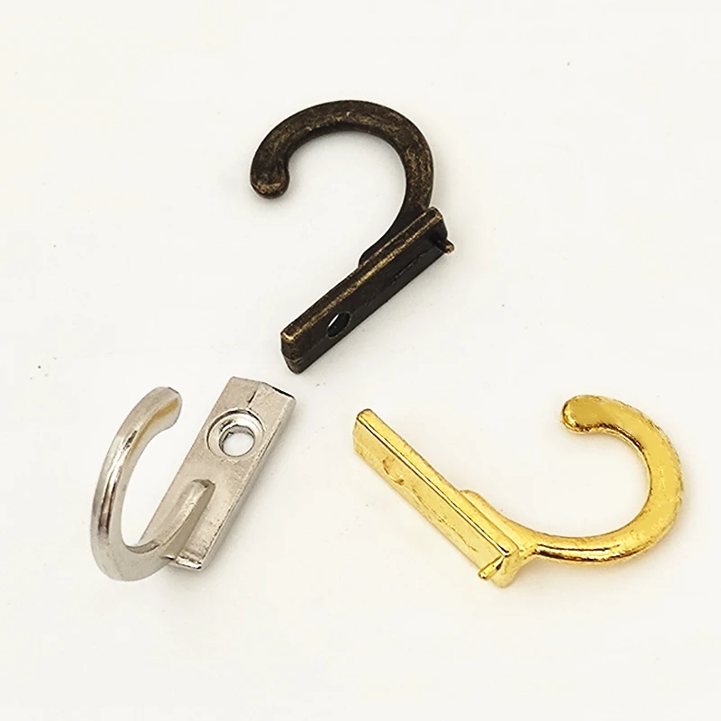 50pcs Wall Hooks Vintage Hat Mounted Zinc Alloy Hanger Towel Door For  Jacket Single Antique Brass Gold Silver Furniture Hardware