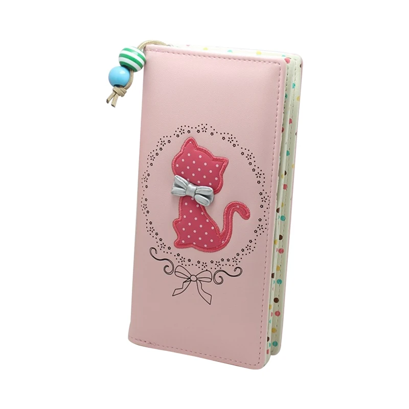 

Female Little cat printing Polka Dot Within the grid and wallet
