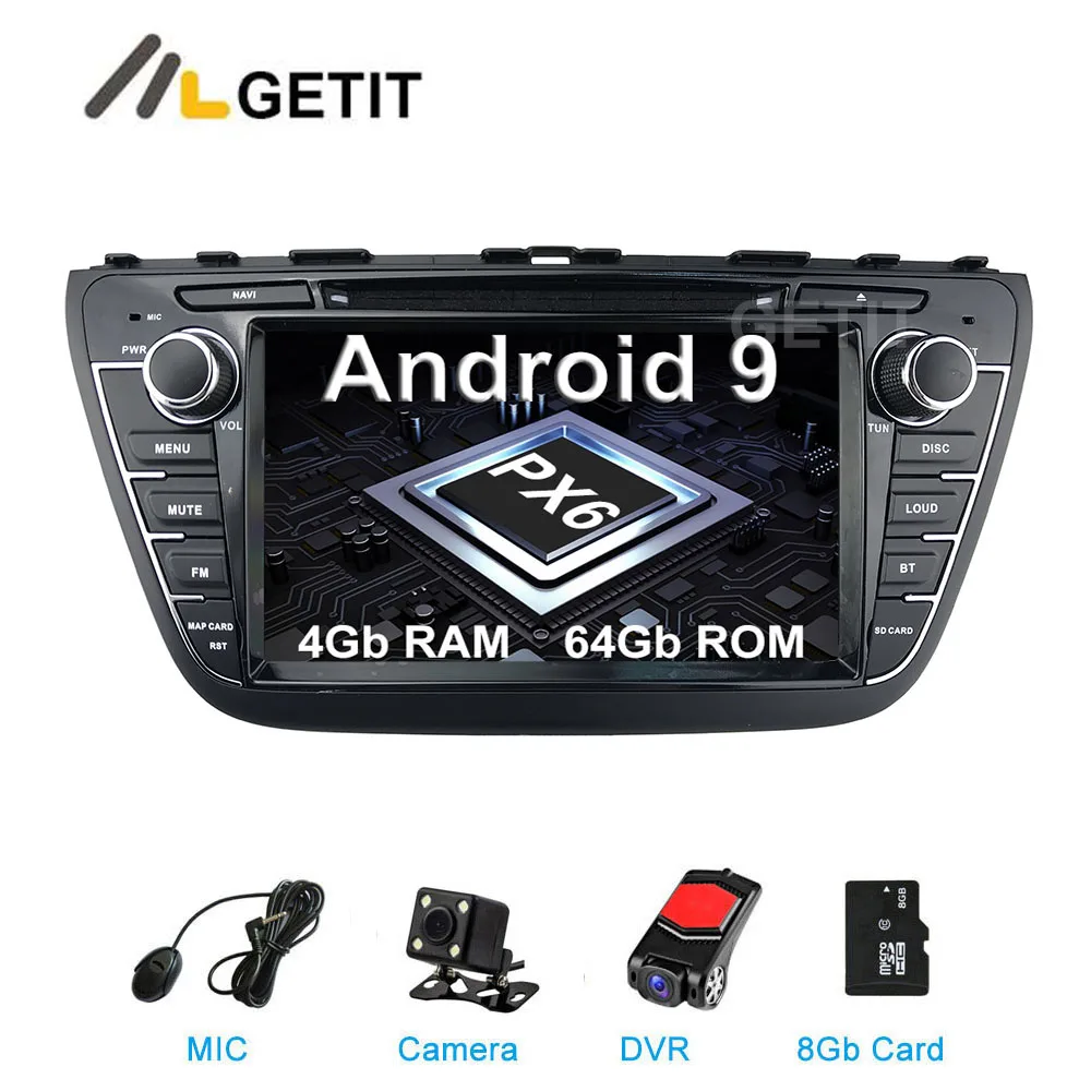 DSP 64G PX6 Android 9,0 Автомобильный DVD стерео Мультимедиа Радио gps для Suzuki SX4 S Cross