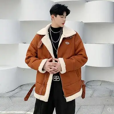 Модная мужская куртка, осенняя и зимняя новая куртка в стиле Харадзюку, кашемировая Толстая теплая куртка, куртка высокого качества