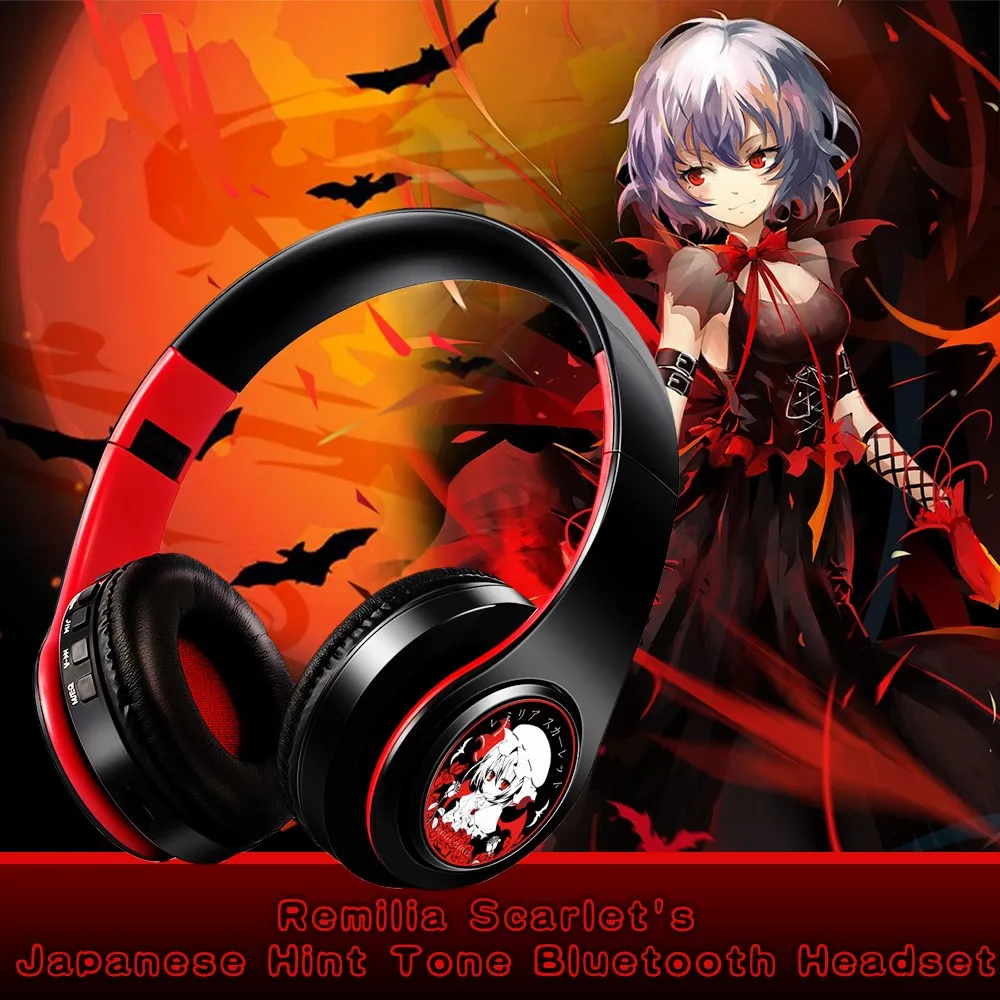 

Anime Project Remilia Scarlet Cute Wireless Bluetooth Headset V5.0 Stereo Foldable Gaming Headphones Cosplay earphone for Gift