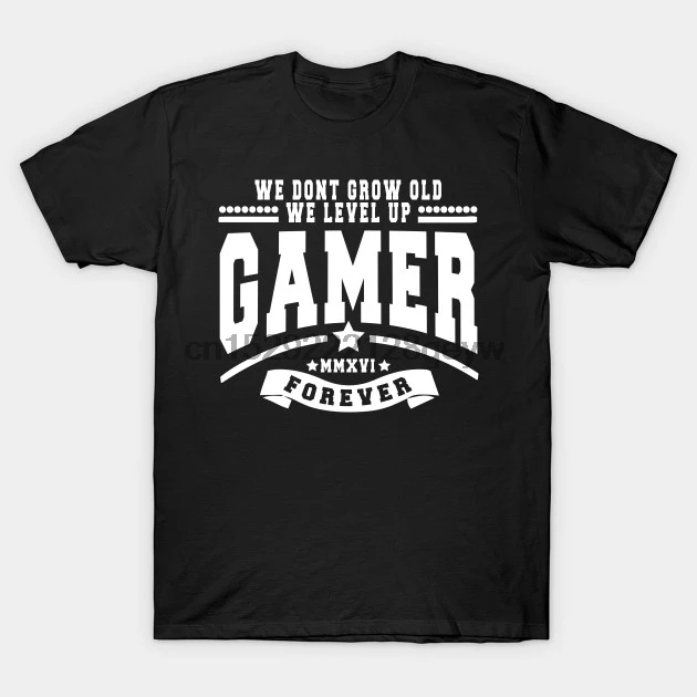 Мужская футболка GAMER WE Don GROW OLD LEVEL UP (2) Футболка женская | одежда