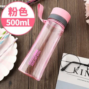 

Portable Outdoor Water Bottle Sport 500ML Travel Space Cup Fitness Transparent Bottle Water Botellas Para Agua Drinkware DA60SP