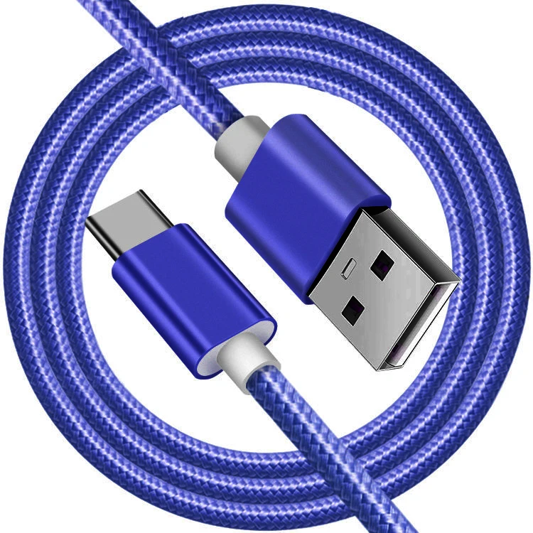 Новейший кабель Micro USB 2.4A для зарядки мобильного телефона Xiaomi Redmi Android 1 м кабель type-c зарядное устройство - Цвет: Синий