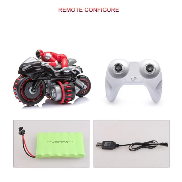 Big Size High Simulation Motorcycle 2.4G Remote Control Motorcycle Stunt Driving 3D Flips Rotation RC Stunt Motorbike Boy Gift 6