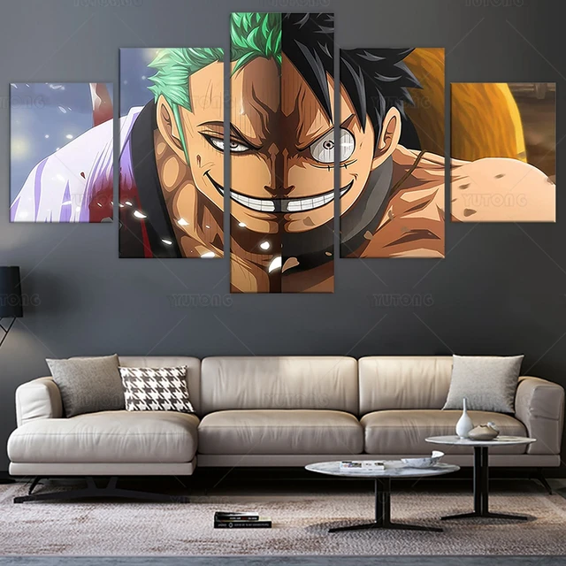 2 Piece Anime One Piece Luffy Zoro New Wanocountry Kaido HD Poster Cartoon  Manga Canvas Painting Wall Pictures for Living Room Wall Decoration Boy  Gift--Unframed