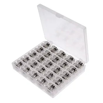 

Bobbins Spool Metal Case With 25 Grid Storage Case Box for Brother Janome Singer Elna Sewing Machine Reels 25pcs