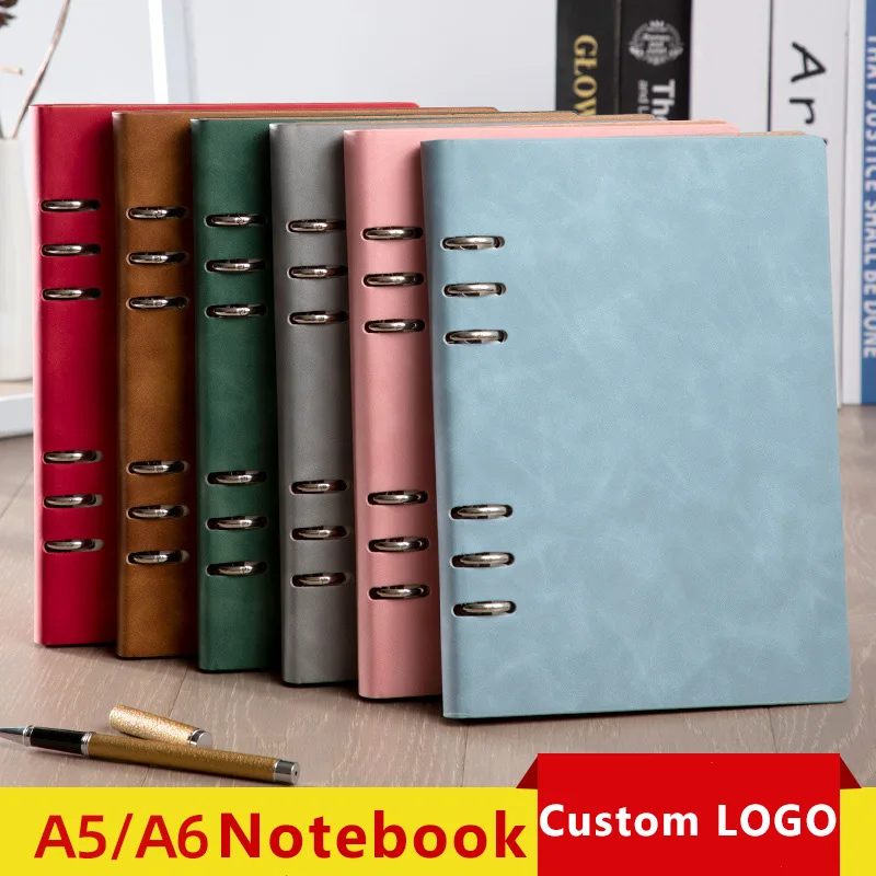 Premium Leather A5/A6 Lined Notebook Loose-leaf Journal Hardback Notepad Diary 