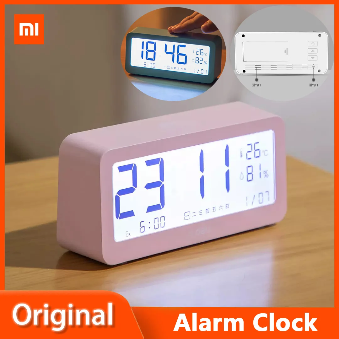 Новинка 2021 г. электронный будильник Xiaomi Deli с ЖК-дисплеем Многофункциональный