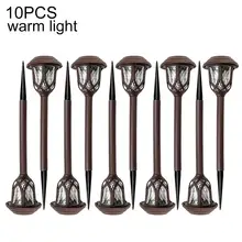 10 шт. светодиодный светильник на солнечных батареях водонепроницаемые уличные фонари декоративные лампы для сада во дворе Патио газон