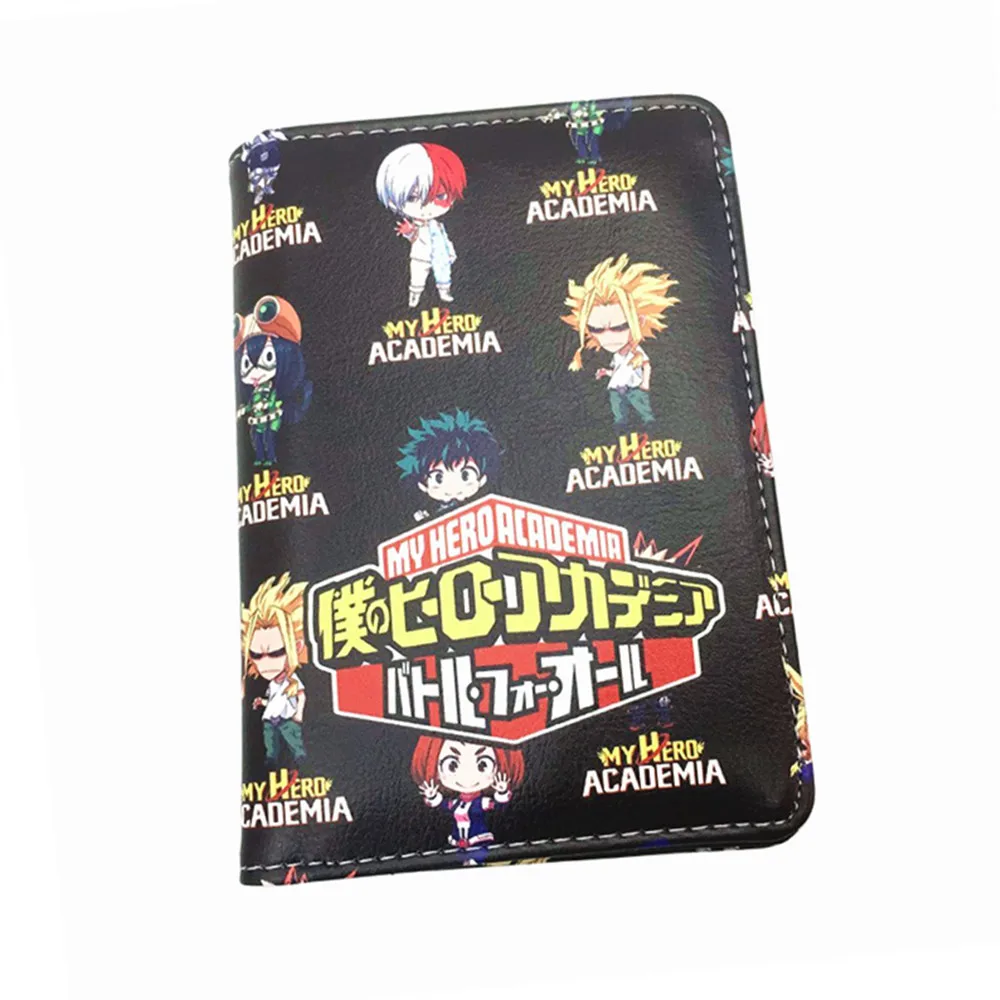 

Anime My Hero Academia Travel PU Passport Cover Midoriya Izuku Credit ID Card Holders Women Men Bifold Passport Holder Case