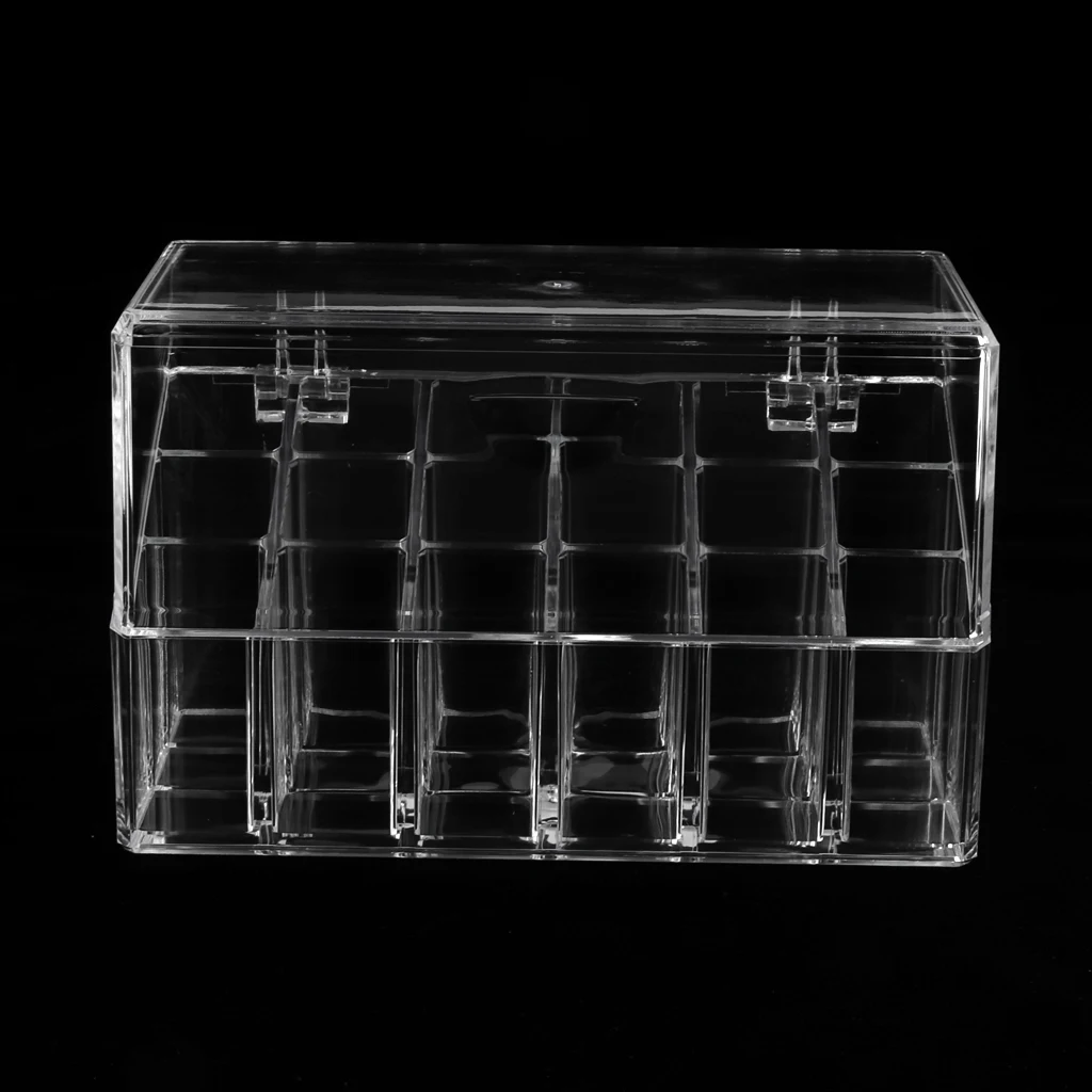 Clear Acrylic Lipstick Holder Organizer,18 Spaces for Lipsticks, Lip Gloss and Mascara, Makeup Display Stand, Cosmetic Storage