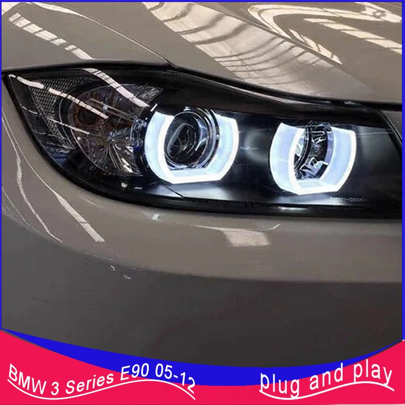 Автостайлинг для BMW E90 фары 2005 2012 320i 318i 323i 325i DRL Hid ангельские глазки Биксеноновые