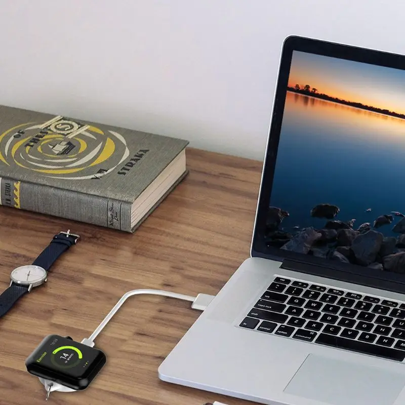 Портативный брелок Micro USB вход магнитный беспроводной зарядное устройство Pad для Apple Watch Series 1 2 3 4