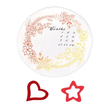 

2 Pcs/set Baby Girls Boys Monthly Milestone Blanket with Frame Photography Props P31B