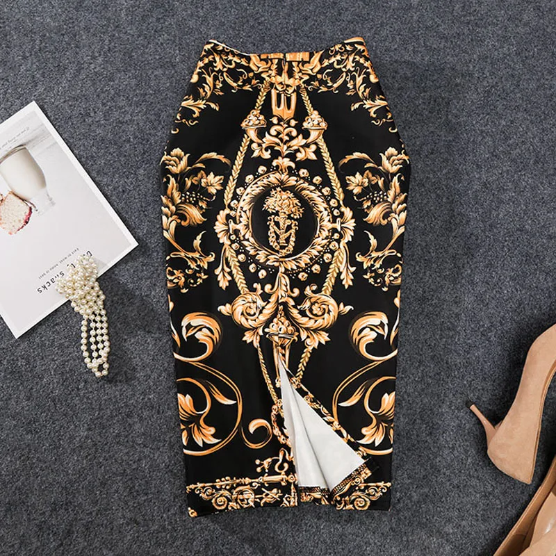 Женские винтажные юбки в богемном стиле облегающая юбка с высокой талией и