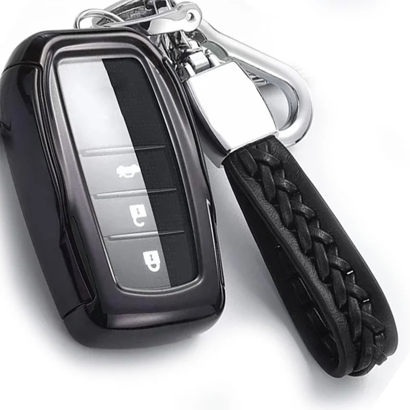 

Car Key Cover for Toyota TPU Car Full Cover Protection For Toyota Land prado Corolla RAV4 CROWN REIZ Car Accessories Ring