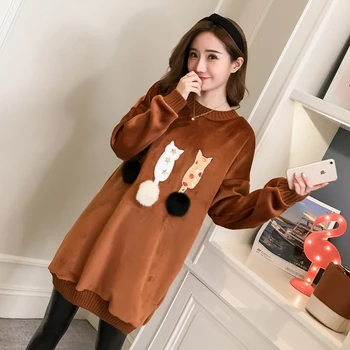 

Women's Fashion Hoodie Winter Large Size Black Casual Round Neck Long Sleeve Embroidery Women's New Korean Version Plus Velvet