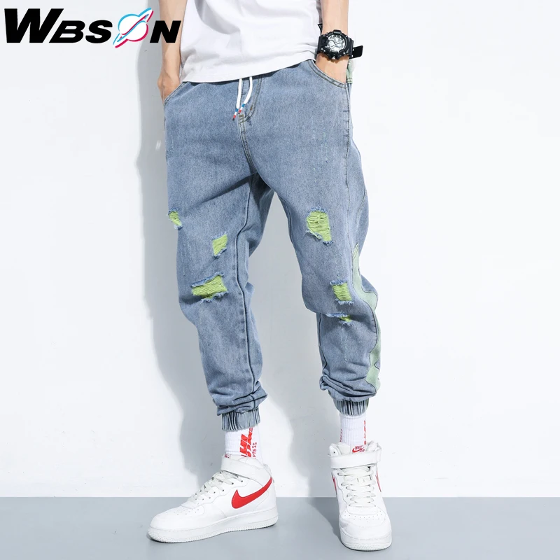 Wbson Hip Hop Patchwork Ripped Hole Jeans Men Casual Denim Trousers Pants For Male High Qulity Joggers Jeans Men DLD-W803 Wbson Hip Hop Patchwork Ripped Hole Jeans Men Casual Denim Trousers Pants For Male High Qulity Joggers Jeans Men DLD-W803