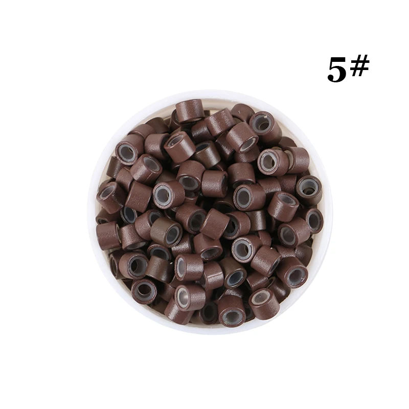 Ring Beads Hair Extensions Tools, Hair Extensions Tools, Nano Rings, 1000Pcs/Jar 4.0x2.0x3.0mm Micro Silicone Lined Rings/Links/Beads for Hair Extensions