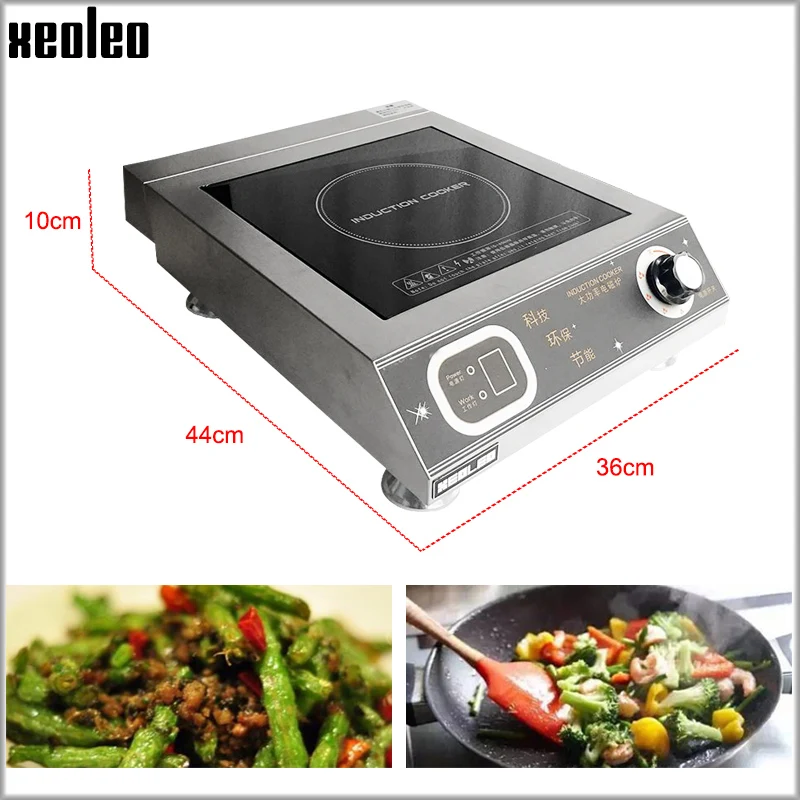 XEOLEO Induction Commercial Heating Cooker Stainless Steel Electromagnetic 6 File Knob Type Home Appliance Kitchen Cuisine 3500W