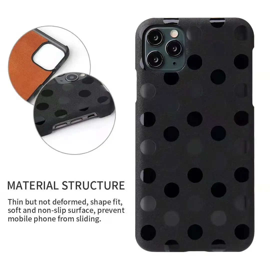 Модный кожаный чехол для телефона в горошек для iphone 11pro max x xs xr чехол для iphone 6splus 7p 8 6 блестящая задняя крышка
