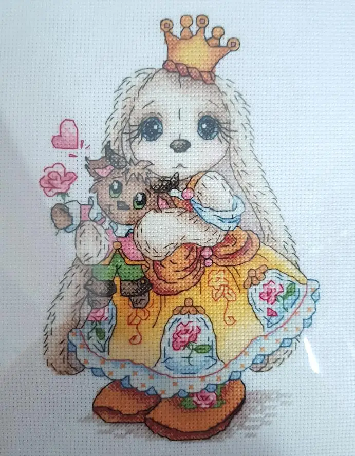 Cross Stitch Package Cartoon Animal 14ct Cloth Cotton Thread Embroidery DIY Handmade Needlework 2 cross stitch kit