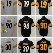 Питтсбург А+ Качественная мужская футболка для взрослых JuJu Smith-Schuster 19 Ryan Shazier 50 90 ватт James Conner 10 Martavis Bryant