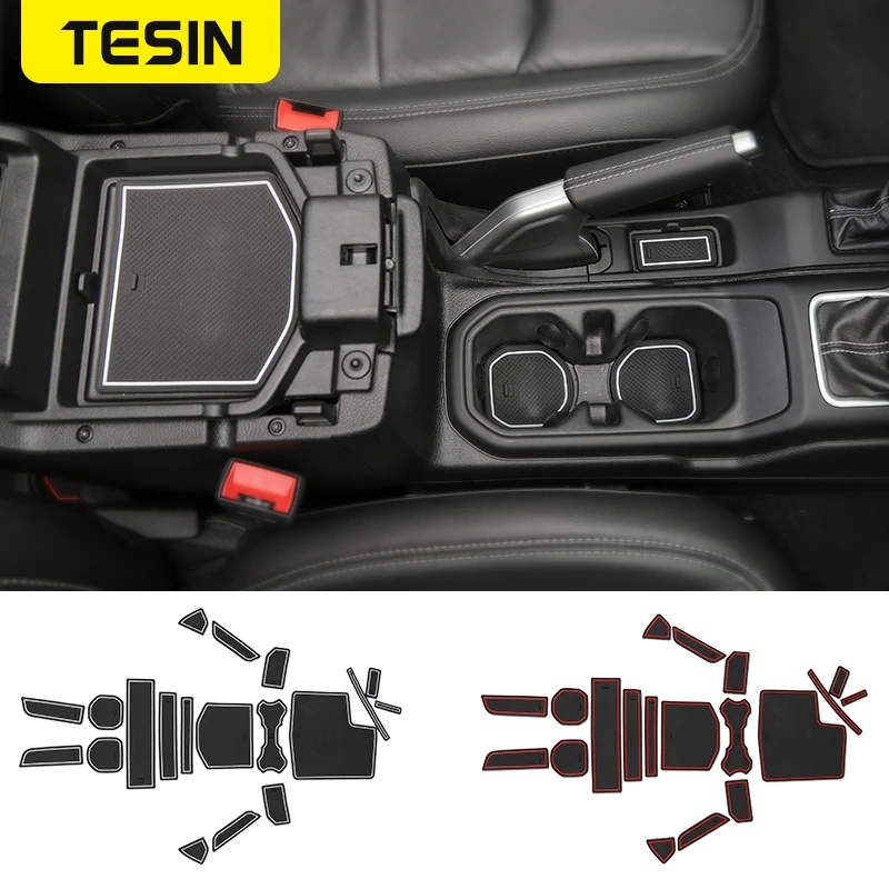 19PCS Door Slot Mat Pad Cup Holder AntiSlip For Jeep Wrangler JL JT 2018 White 19PCS Door Slot Mat Pad Cup Holder AntiSlip For Jeep Wrangler JL JT 2018 White