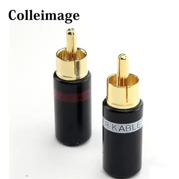 

Colleimage Hifi 4pcs gold plated Rca plug audio AMP interconnect rca plug Socket connector