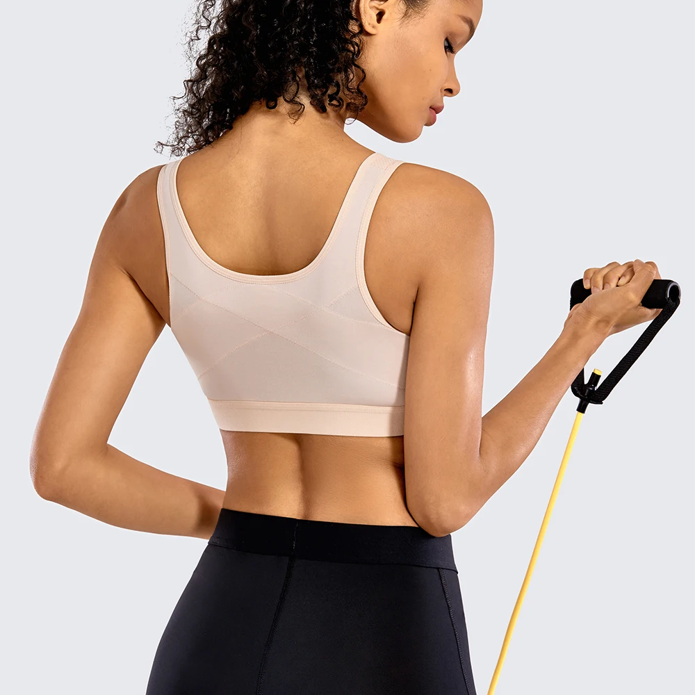 Sports Tops Woman Gym Patchwork Fitness Bras Front Zip Up High Impact Non-Padded Women's Underwear Bodycon Sportswear Clothing sports bra womens bras sports underwear gym top