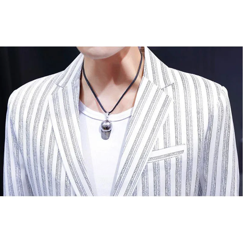 Men Blazer 2019 New Arrival Spring And Autumn Male Leisure Suit Pocket Stripe Coat Single Button Casual Korean Style X10