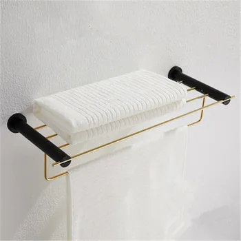 

Bathroom Accessories Sets Towel Rack Paper Holder Golden Bathroom Solid Brass Bathroom Hardware Sets Towel Ring Toilet Trash