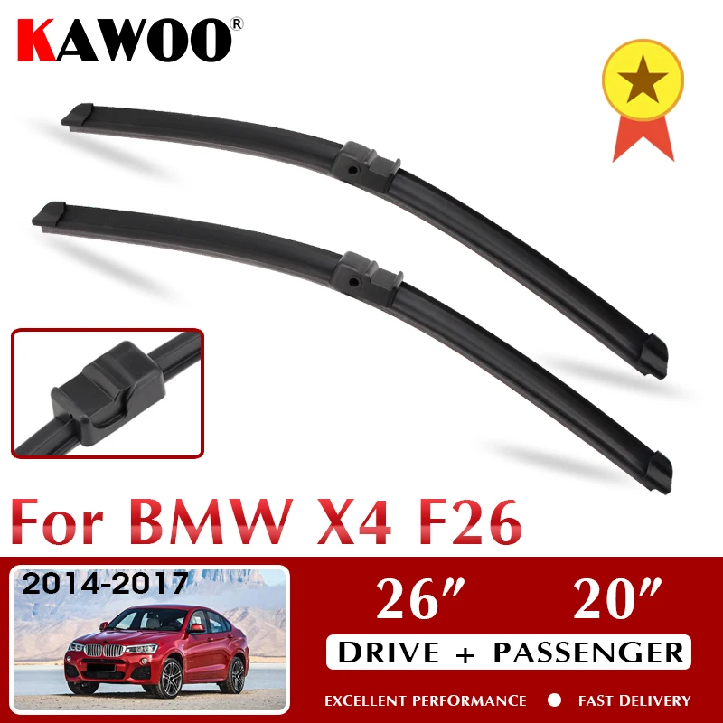 

KAWOO Car Wiper Blades For BMW X4 F26 October 2014 - Nov. 2017 Windshield Windscreen Window 26"+20" LHD RHD Auto Accessories