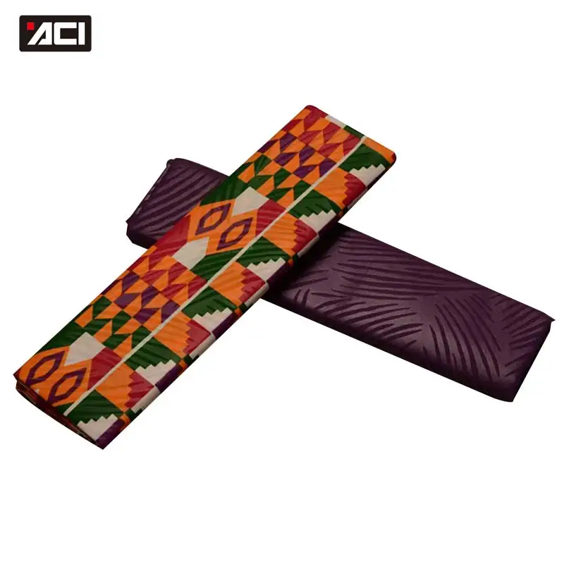 ACI настоящая восковая африканская ткань Анкара 2 ярда настоящий воск Гана Kente Ткань смесь 2 ярда Новая африканская восковая печатная ткань