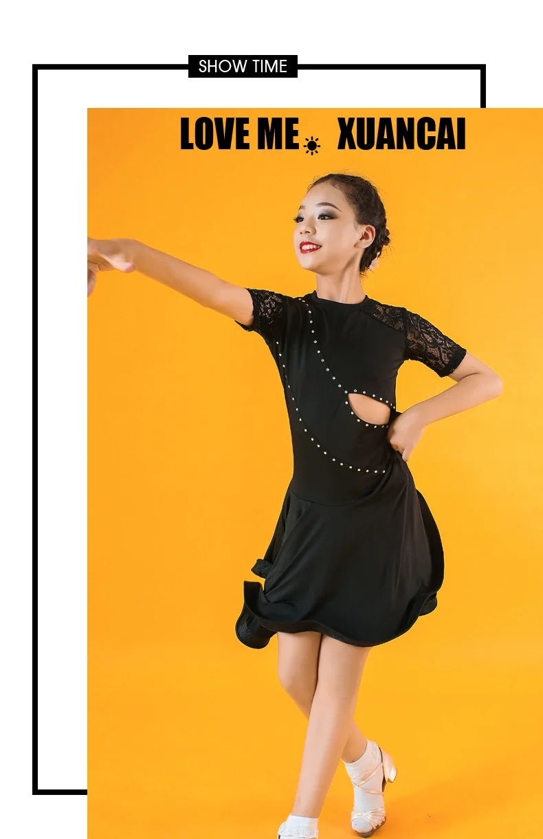 Children Professional Latin Dance Dress for Girls Ballroom Dance Competition Dresses kids Modern Waltztango  Cha Cha Costumes (7)
