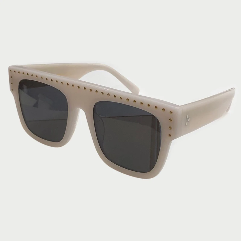 No4 Sunglasses Модные солнцезащитные очки для женщин, фирменный дизайн, заклепки, квадратная оправа, солнцезащитные очки, роскошные оттенки, женские очки UV400 - Цвет линз: No4 Sunglasses