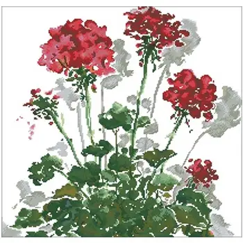 

Red geranium patterns Counted Cross Stitch 11CT 14CT 18CT DIY Chinese Cross Stitch Kits Embroidery Needlework Sets