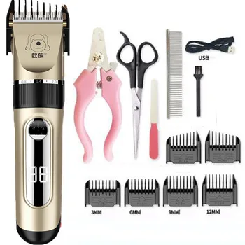 

12pcs Pet Hair Trimmer Usb Rechargeable Electric Dog Cat Hair Clipper Grooming Shaver Cutter Pets Low Noise Hair Grooming Suits