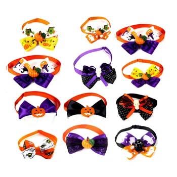 

20Pcs Pet Bow Tie Halloween Collar Dog Bowknot Collar Pet Tie Pet Bowknot Tie for Cat