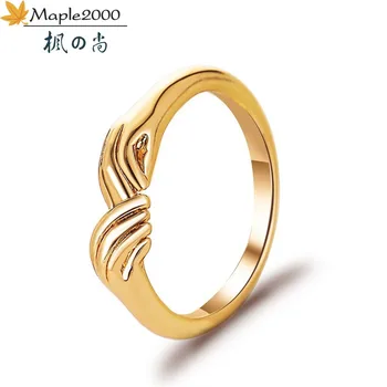 

2020 New hold your hand men and women ring fashion Simple holding hands couple rings fashion gold rings gift jewelry